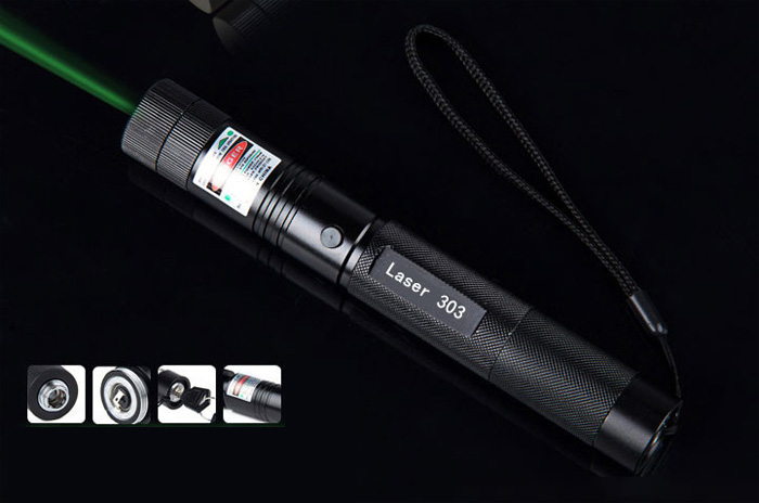 200mw Portable Green 303 laser pointer with safety key - Click Image to Close